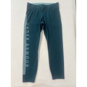 Under Armour‎ Leggings Womens Medium Green Activewear Cropped (a1)